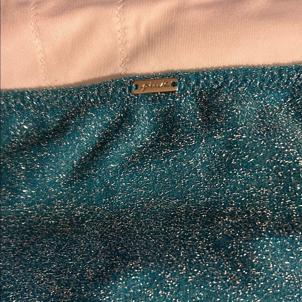 Victoria's Secret Shimmering Teal Bikini Top size large - Picture 8 of 8
